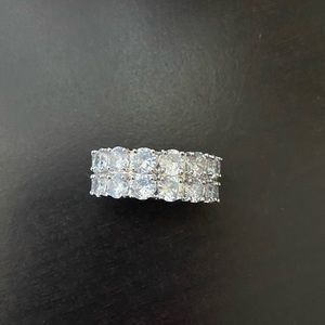 2 row CZ clear stones ring